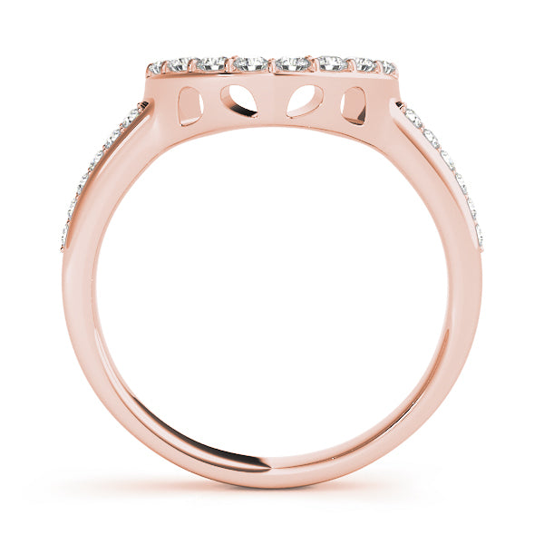 Rose Gold Multi-Diamond Wedding Band 14K
