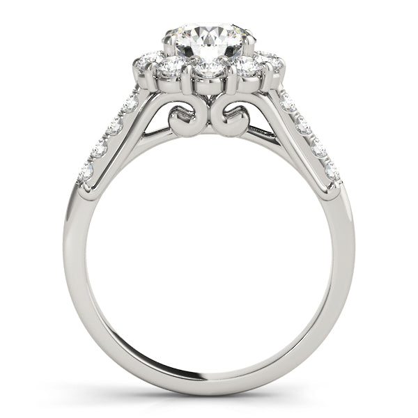 Round Diamond Halo Engagement Ring