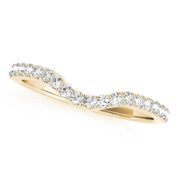14K Yellow Gold Round Diamond Wedding Ring