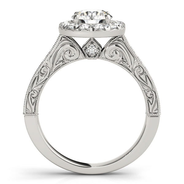 Round Diamond Halo Engagement Ring