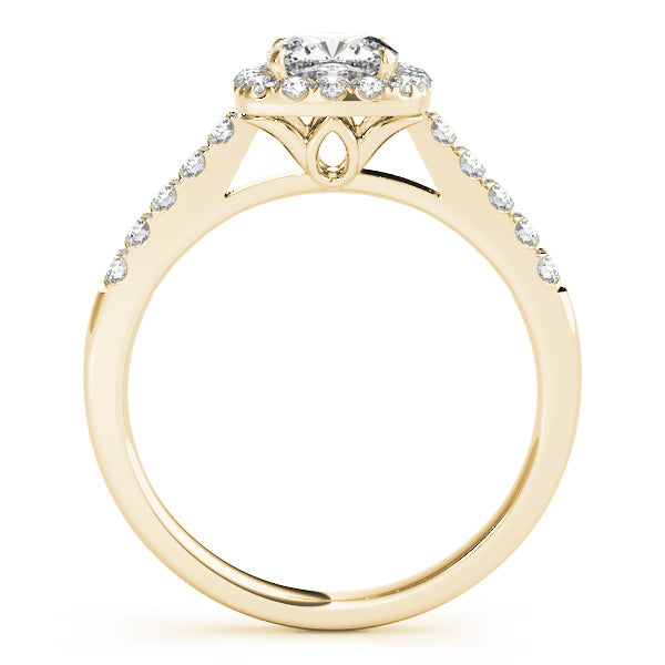 14K Yellow Gold Cushion Diamond Engagement Ring