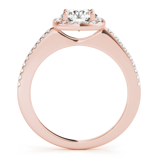14K Rose Gold 1 CT Diamond Halo Engagement Ring