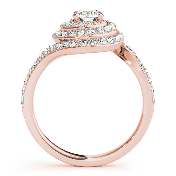 18K Rose Gold 1 ct Diamond Halo Engagement Ring