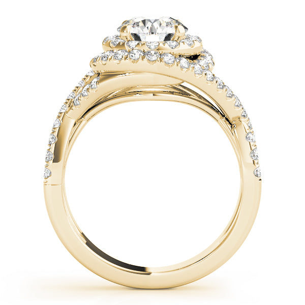 18K Yellow Gold 1 ct Diamond Halo Engagement Ring