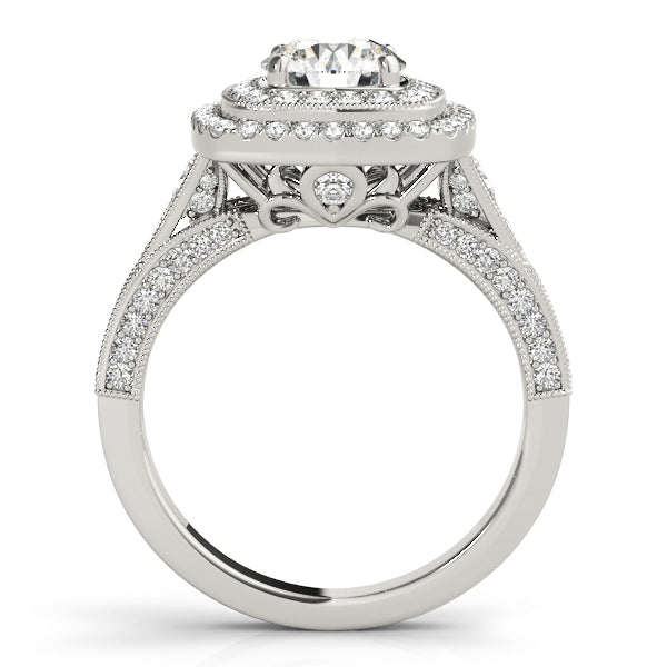 Round Diamond Halo Engagement Ring