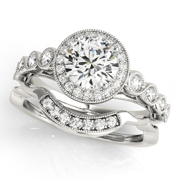 Premium Round Diamond Halo Engagement Ring