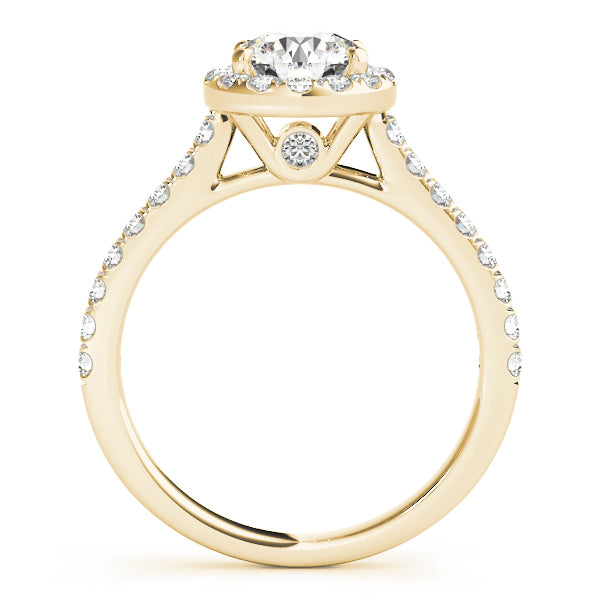 14K Yellow Gold 1.33ctw Diamond Halo Engagement Ring