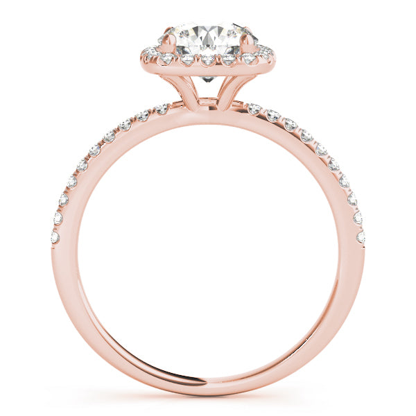 14K Rose Gold 1 CT Diamond Halo Engagement Ring