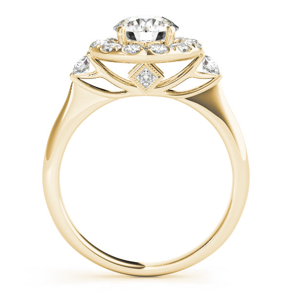 14K Yellow Gold 1 ct Diamond Halo Engagement Ring