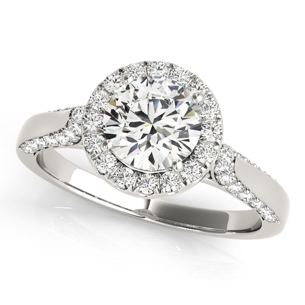 Round Diamond Halo Engagement Ring