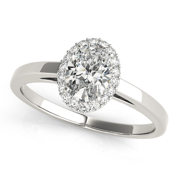 Oval Diamond Halo Engagement Ring