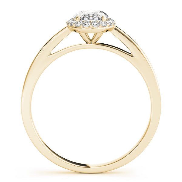 14K Yellow Gold Oval Diamond Engagement Ring with Halo