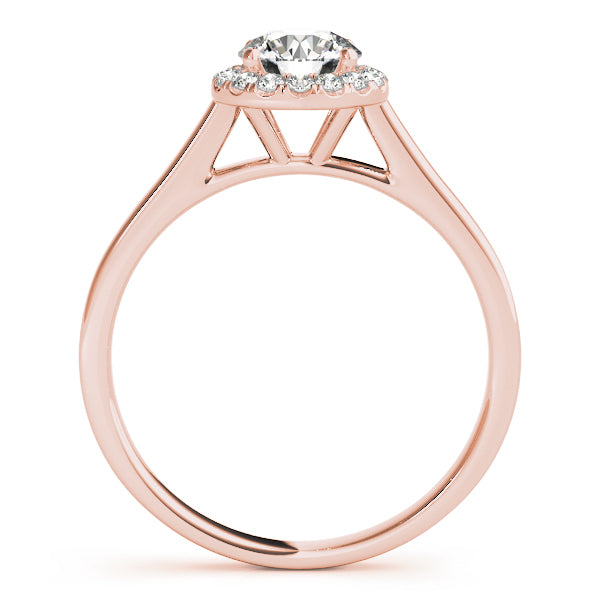 14K Rose Gold 1 ct Diamond Halo Engagement Ring
