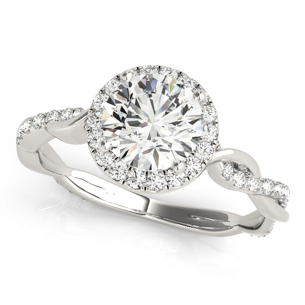 Round Diamond Halo Engagement Ring