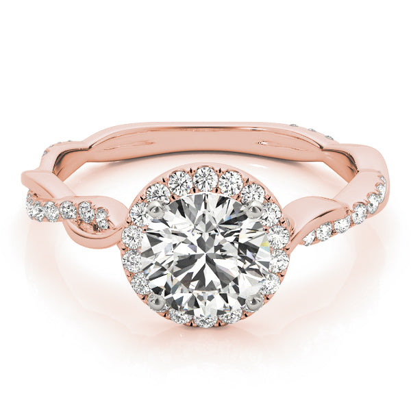 14K Rose Gold 1.33ctw Diamond Halo Engagement Ring