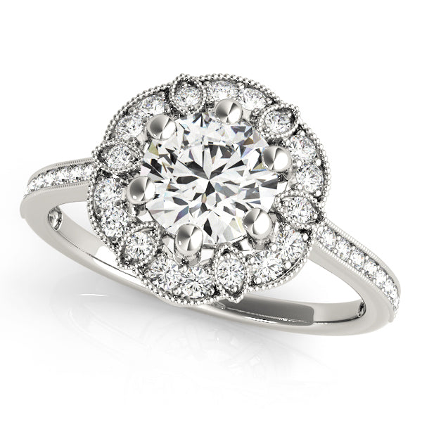Round Diamond Halo Engagement Ring