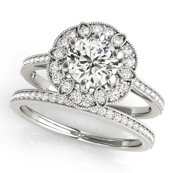 Round Diamond Halo Engagement Ring