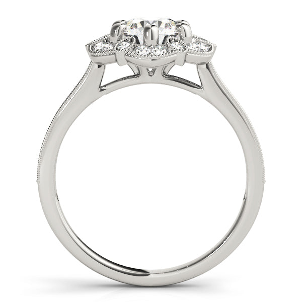 Round Diamond Halo Engagement Ring