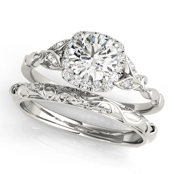 Round Diamond Halo Engagement Ring