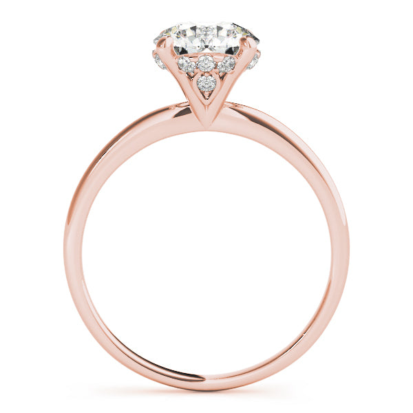 14K Rose Gold 1 ct Diamond Single Row Engagement Ring