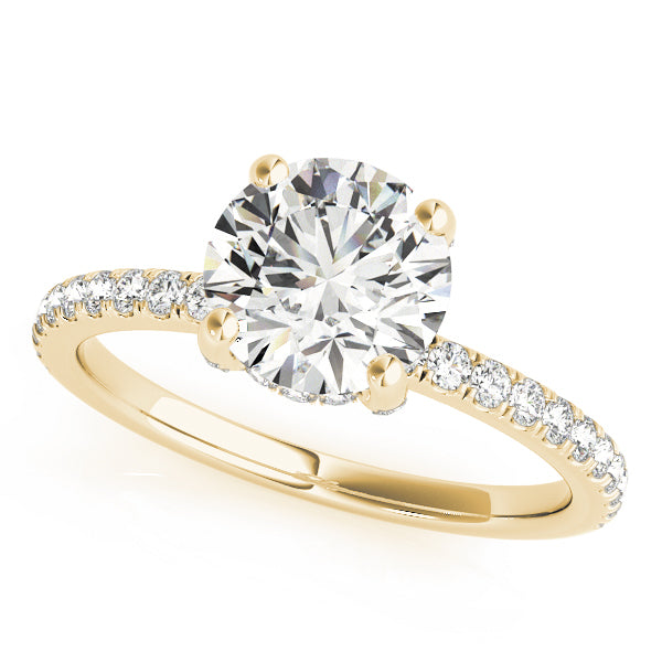 14K Yellow Gold 1 CT Diamond Halo Engagement Ring