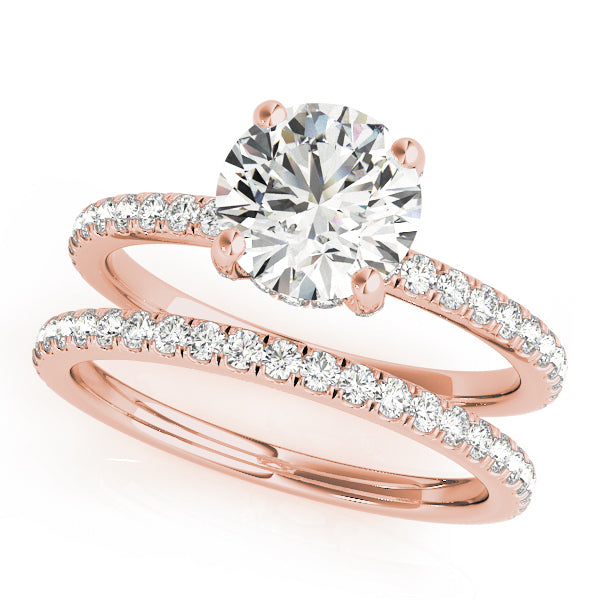 14K Rose Gold 1 CT Diamond Halo Engagement Ring