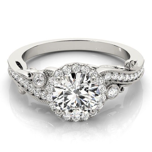 Round Diamond Halo Engagement Ring