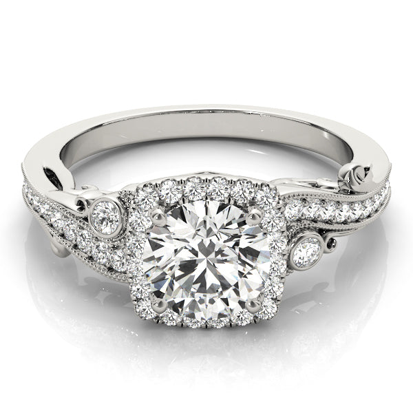 Round Diamond Halo Engagement Ring