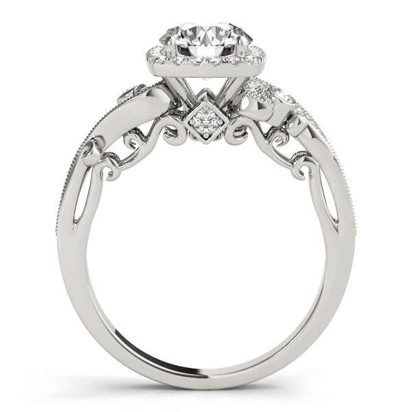 Round Diamond Halo Engagement Ring