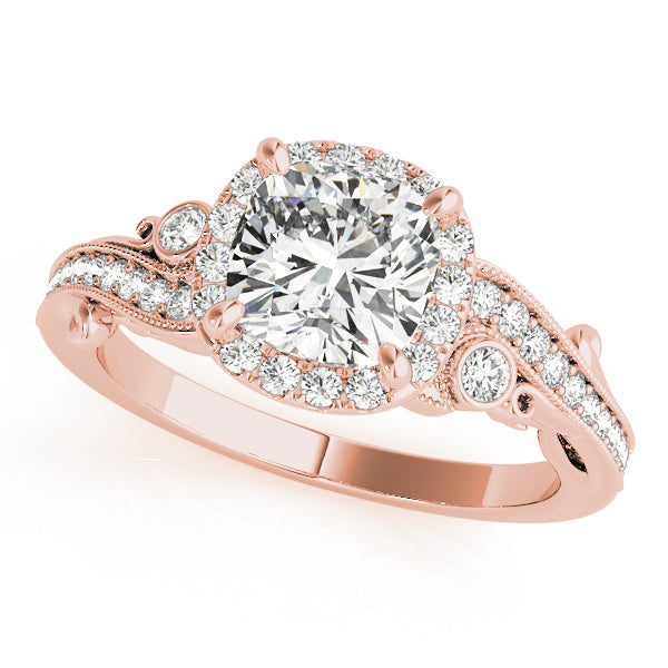 18K Rose Gold Cushion Diamond Engagement Ring 1.25ctw