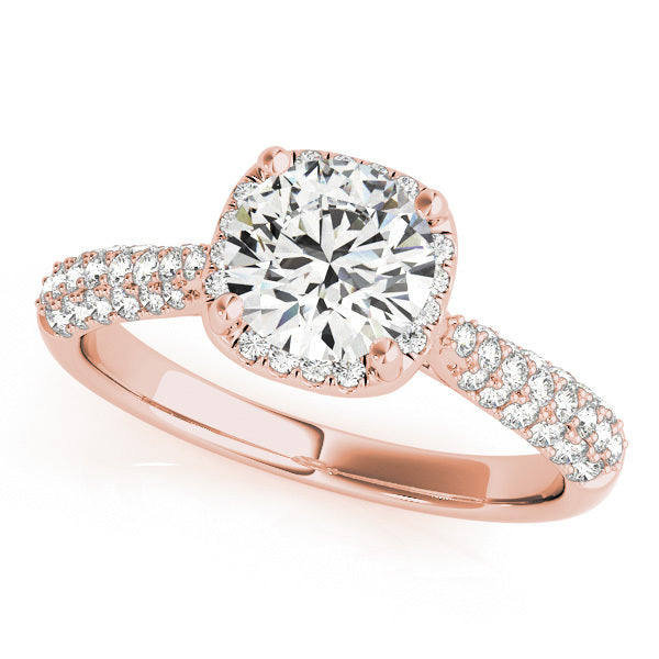 18K Rose Gold 1.33ctw Diamond Halo Engagement Ring