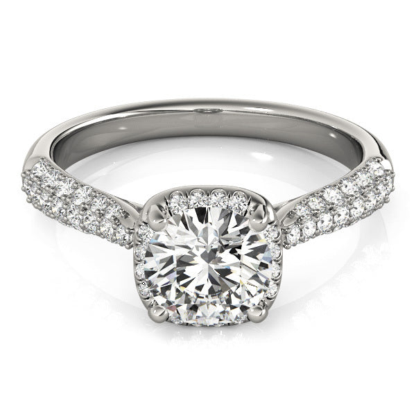 Round Diamond Halo Engagement Ring