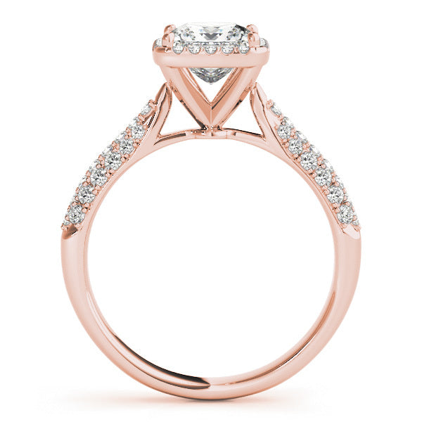 Rose Gold Diamond Halo Engagement Ring | 5/8 ct tw