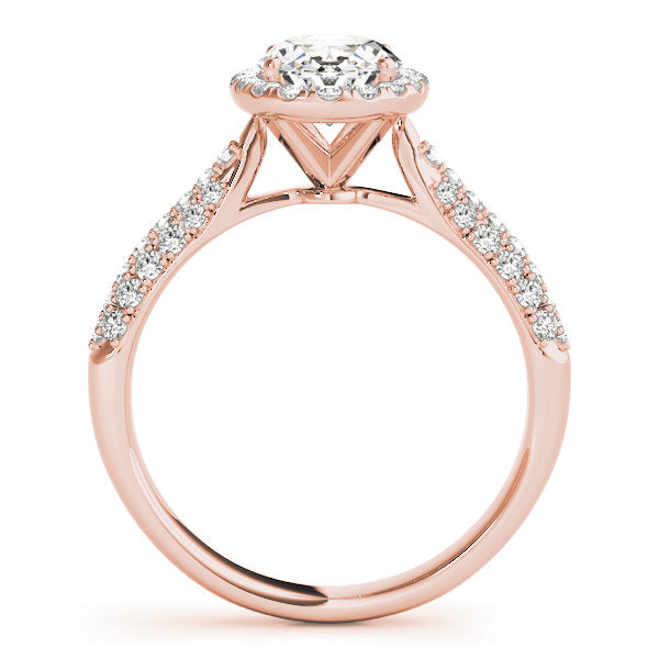 Rose Gold 0.5 CT Diamond Oval Halo Engagement Ring