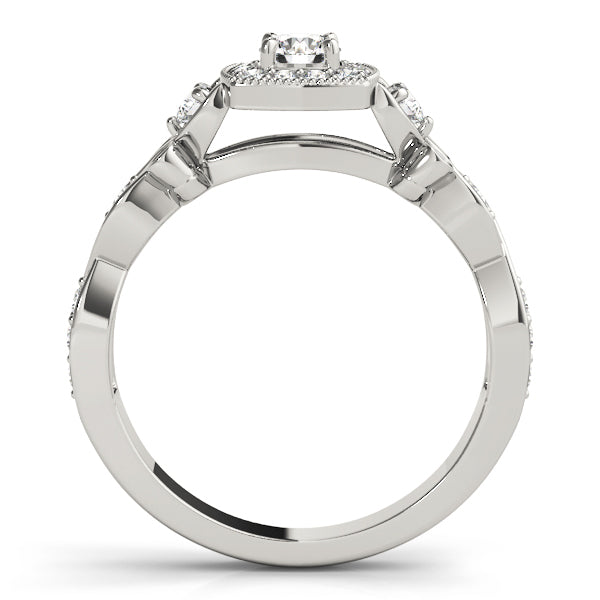 Round Diamond Halo Engagement Ring
