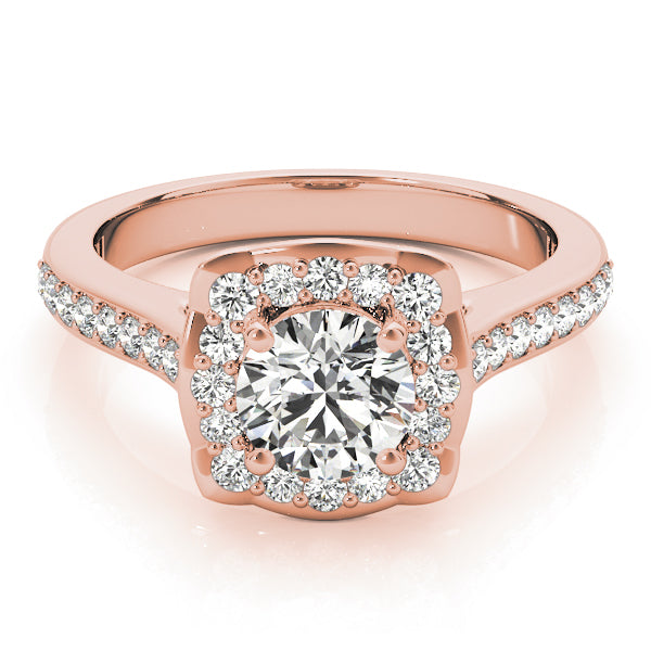 18K Rose Gold 1.33ctw Diamond Halo Engagement Ring