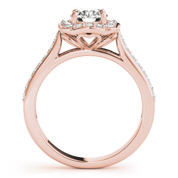 18K Rose Gold 1.33ctw Diamond Halo Engagement Ring