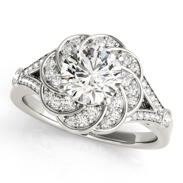 Round Diamond Halo Engagement Ring