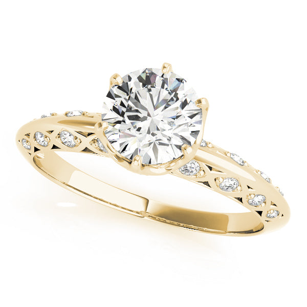 18K Yellow Gold 1 ct Diamond Vintage Engagement Ring
