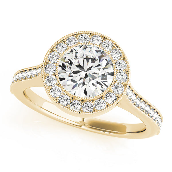 14K Yellow Gold Round Diamond Engagement Ring 1.33ctw