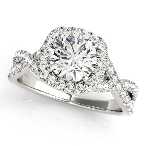 Round Diamond Halo Engagement Ring