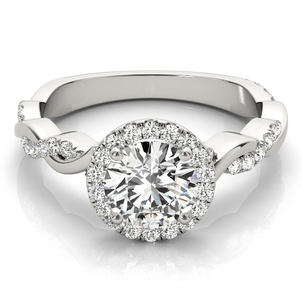 Round Diamond Halo Engagement Ring