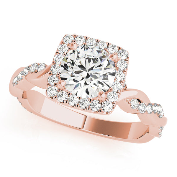 18K Rose Gold 1.33ctw Round Diamond Halo Ring