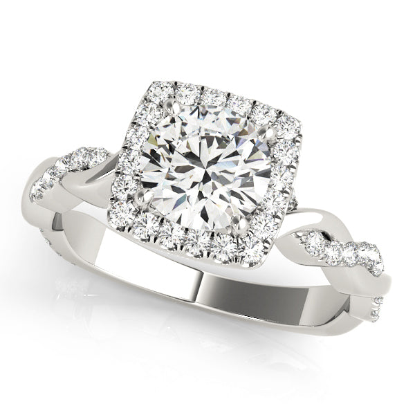 Round Diamond Halo Engagement Ring