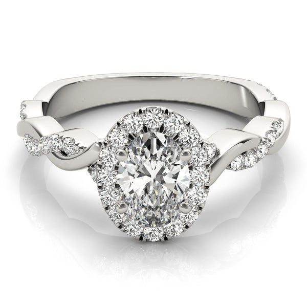 Oval Diamond Halo Engagement Ring