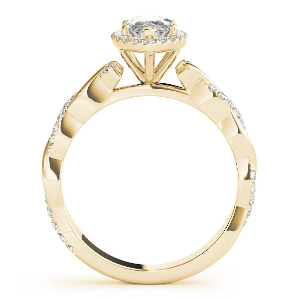 18K Yellow Gold Marquise Diamond Halo Ring
