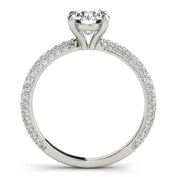 Round Diamond Pave Engagement Ring