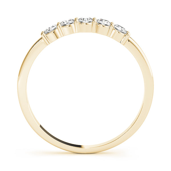 14K Yellow Gold 5-Diamond Wedding Ring