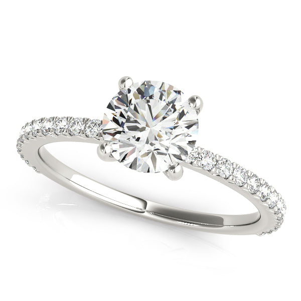 14K Gold Round Diamond Engagement Ring