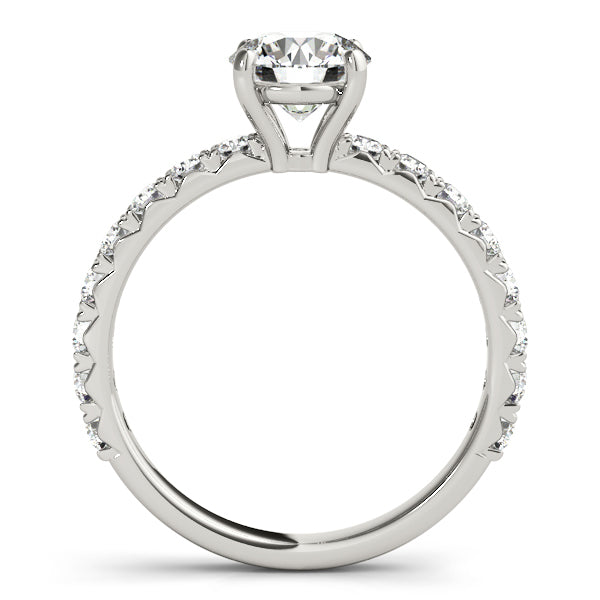 Round Diamond Single Row Engagement Ring